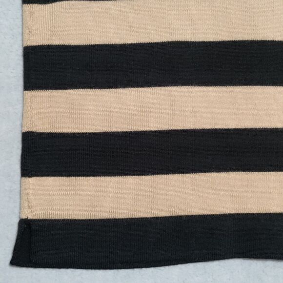 Liz Claiborne Large 100% Wool Knit Cardigan Sweater Button Front Neutral Stripes - Picture 7 of 15